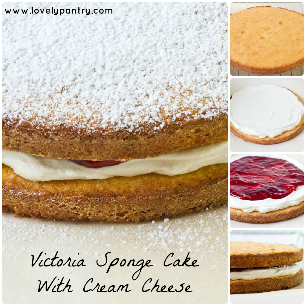 Victoria Sponge Cake With Cream Cheese Collage2